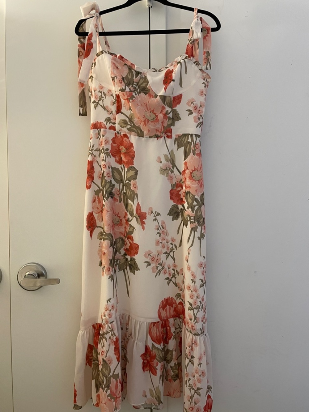 Stunning Reformation Nikita cream and pink floral dress 6 Like New - Picture 2 of 11